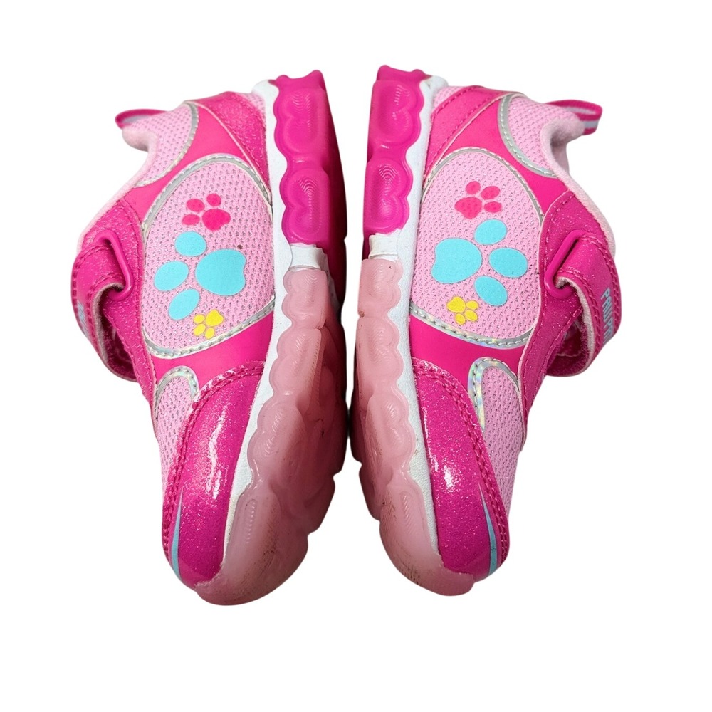 Paw Patrol Kids Pink Skye Everest Glitter Light Up Sneakers Shoes Size 8 US - Picture 7 of 9
